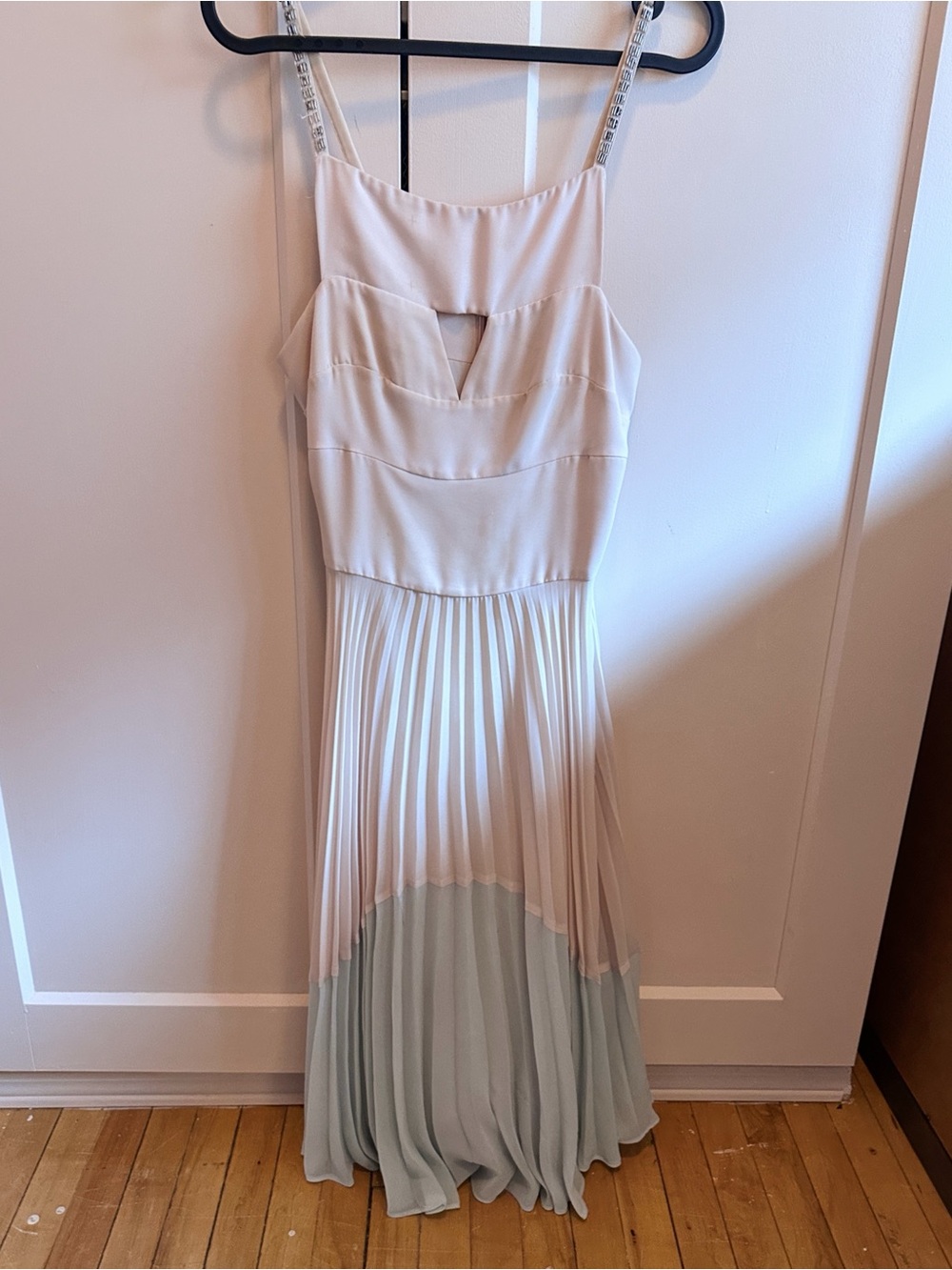 Vintage French Connection pleated dress- ballet pink